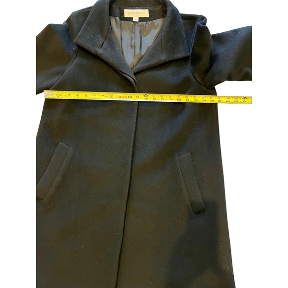 Vintage Liz Claiborne Black Cashmere Wool Blend Flared Coat Sz 8 Oversized Look - Picture 10 of 16